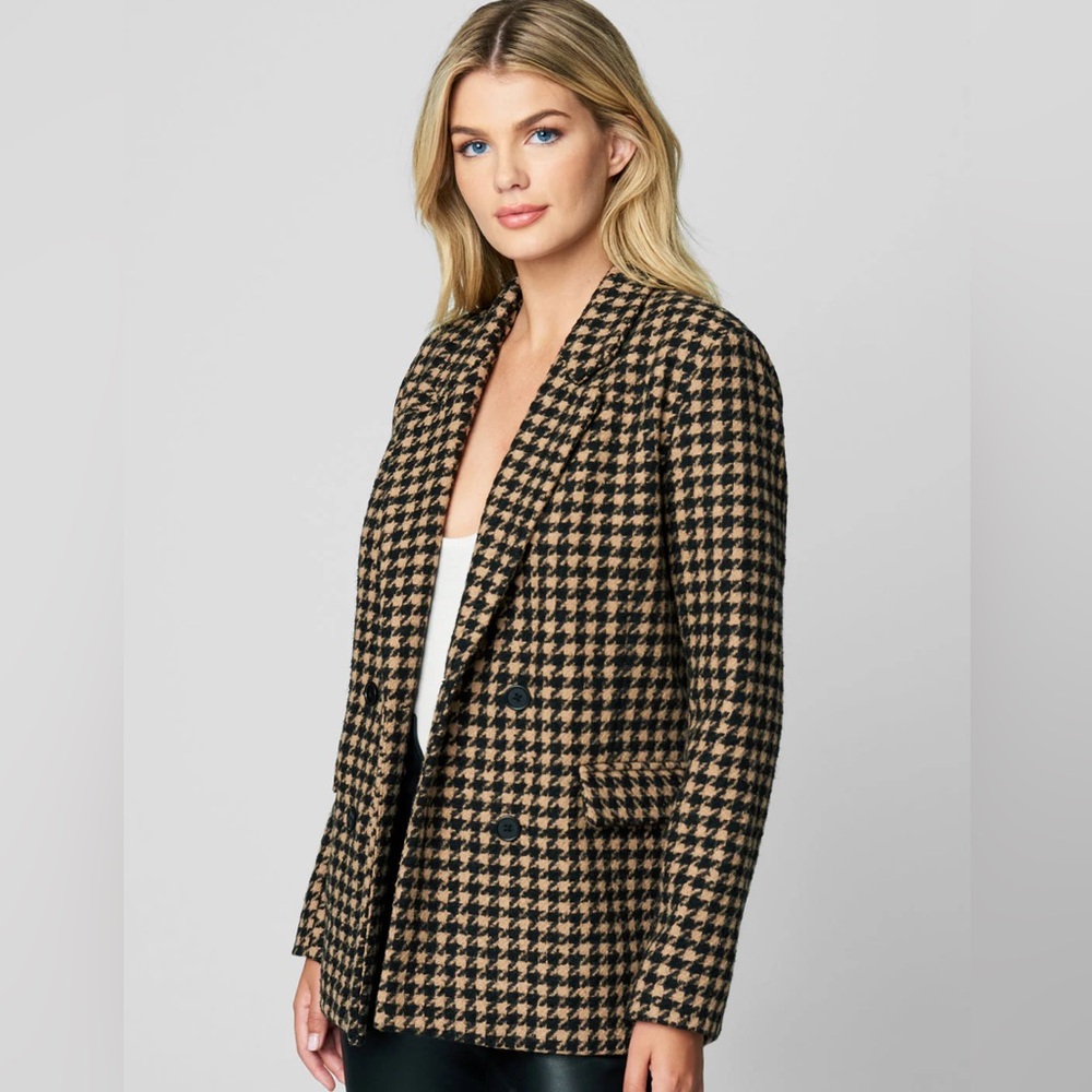 Blank NYC Book Club Double‎ Breasted Houndstooth Blazer